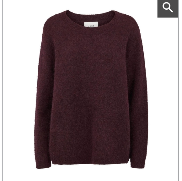 JUST FEMALE Chiba Lurex Knit Sweater in Burgundy - Picture 2 of 10